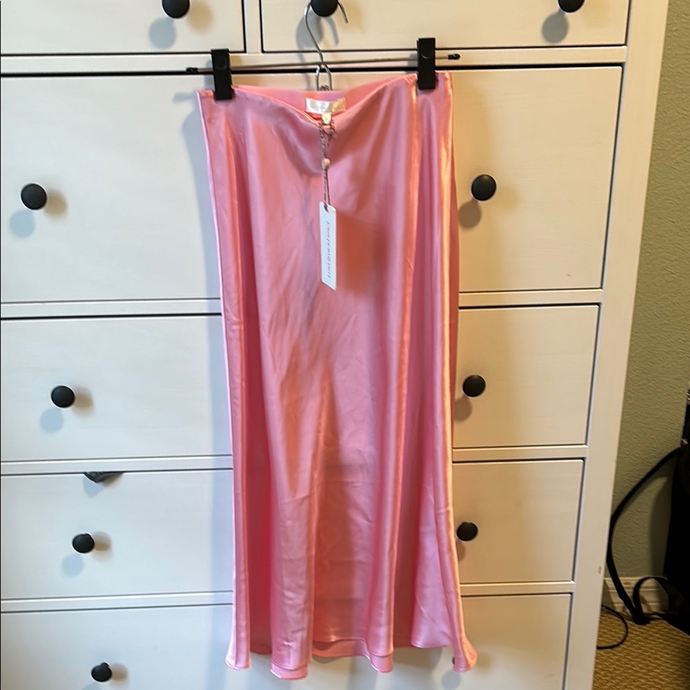Love Shack Fancy Aldrin sweet pink silk skirt with Tags beautiful skirt